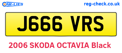 J666VRS are the vehicle registration plates.