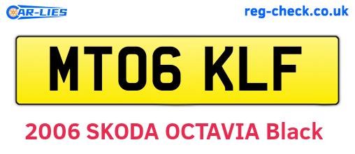 MT06KLF are the vehicle registration plates.