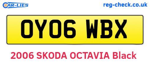 OY06WBX are the vehicle registration plates.
