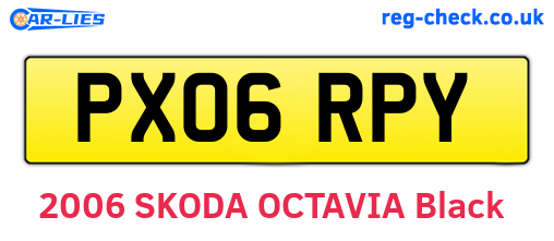 PX06RPY are the vehicle registration plates.