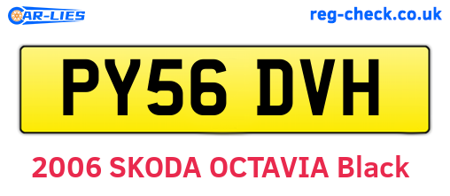 PY56DVH are the vehicle registration plates.