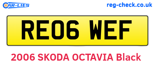 RE06WEF are the vehicle registration plates.