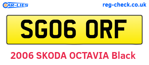 SG06ORF are the vehicle registration plates.