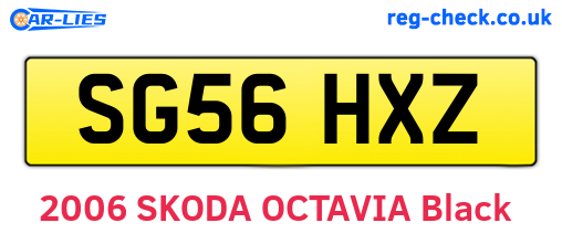 SG56HXZ are the vehicle registration plates.