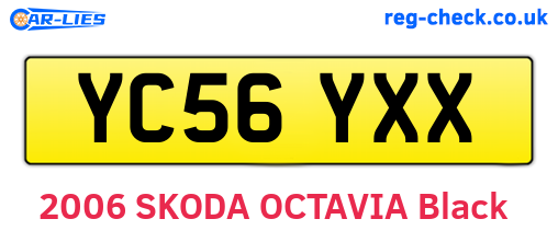 YC56YXX are the vehicle registration plates.