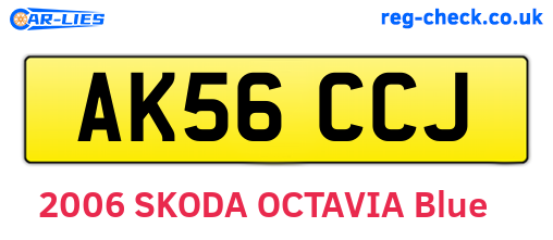 AK56CCJ are the vehicle registration plates.