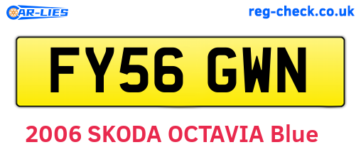 FY56GWN are the vehicle registration plates.