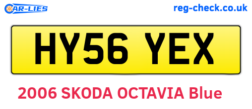 HY56YEX are the vehicle registration plates.