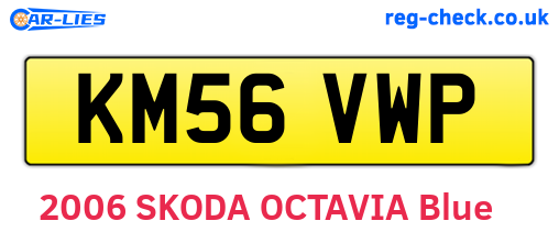 KM56VWP are the vehicle registration plates.