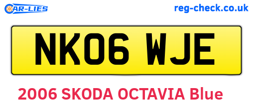 NK06WJE are the vehicle registration plates.