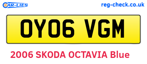 OY06VGM are the vehicle registration plates.