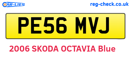 PE56MVJ are the vehicle registration plates.