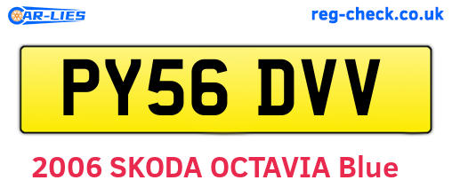 PY56DVV are the vehicle registration plates.