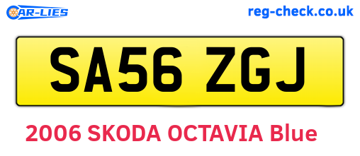 SA56ZGJ are the vehicle registration plates.