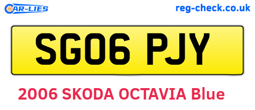SG06PJY are the vehicle registration plates.