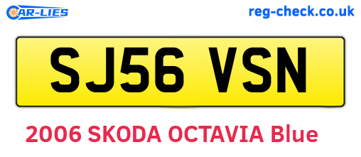 SJ56VSN are the vehicle registration plates.