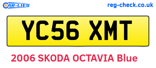 YC56XMT are the vehicle registration plates.