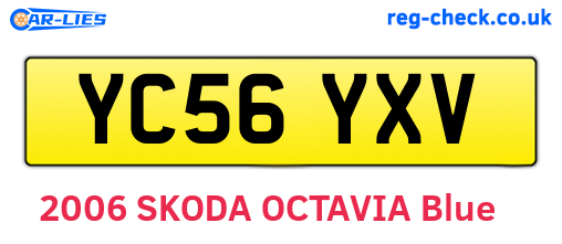 YC56YXV are the vehicle registration plates.