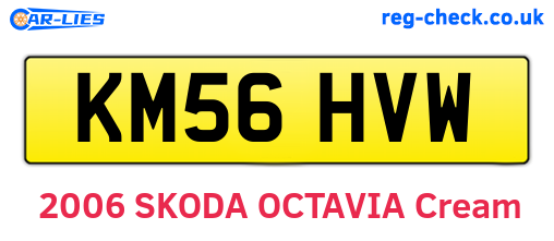 KM56HVW are the vehicle registration plates.