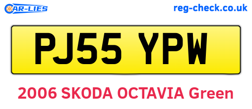 PJ55YPW are the vehicle registration plates.