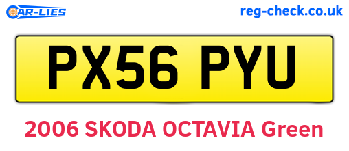 PX56PYU are the vehicle registration plates.