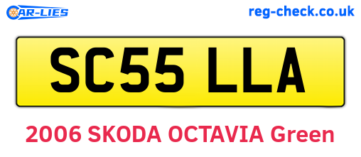 SC55LLA are the vehicle registration plates.