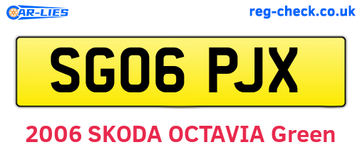 SG06PJX are the vehicle registration plates.