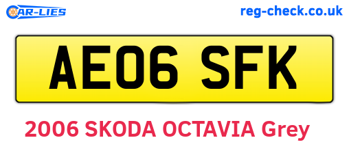 AE06SFK are the vehicle registration plates.
