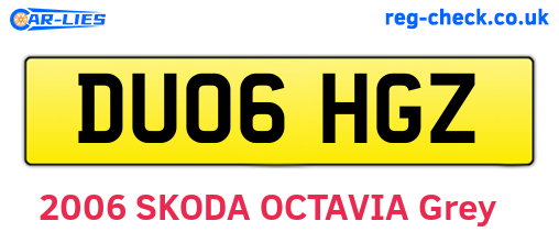 DU06HGZ are the vehicle registration plates.