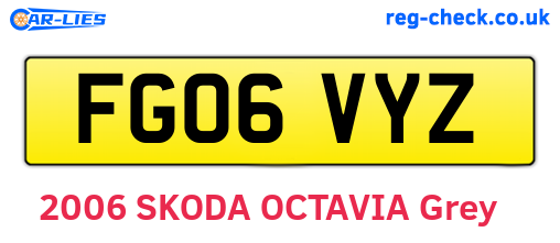 FG06VYZ are the vehicle registration plates.