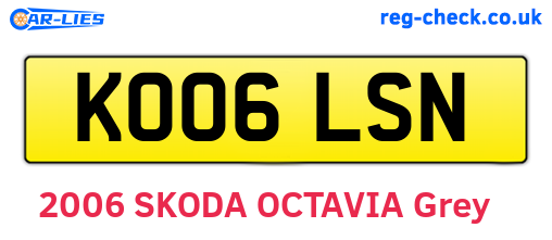 KO06LSN are the vehicle registration plates.