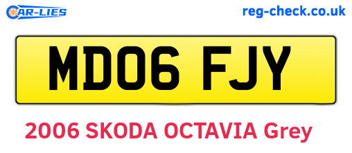 MD06FJY are the vehicle registration plates.