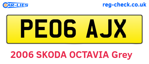 PE06AJX are the vehicle registration plates.