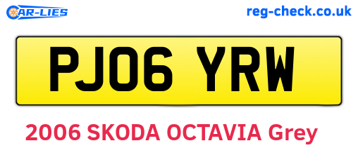 PJ06YRW are the vehicle registration plates.