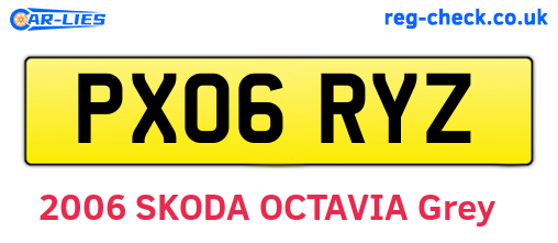 PX06RYZ are the vehicle registration plates.