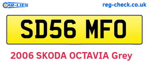 SD56MFO are the vehicle registration plates.