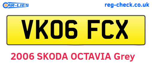 VK06FCX are the vehicle registration plates.