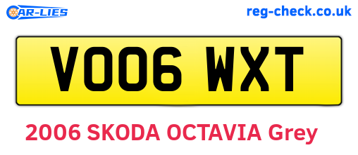 VO06WXT are the vehicle registration plates.