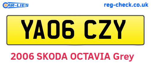 YA06CZY are the vehicle registration plates.