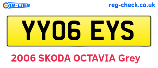 YY06EYS are the vehicle registration plates.