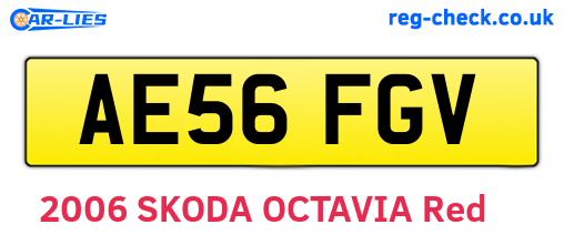 AE56FGV are the vehicle registration plates.