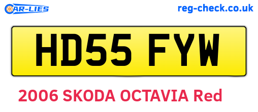 HD55FYW are the vehicle registration plates.