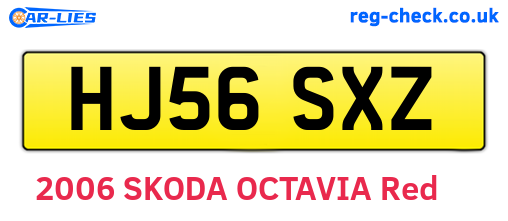 HJ56SXZ are the vehicle registration plates.