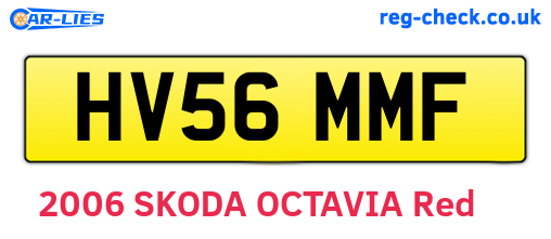 HV56MMF are the vehicle registration plates.