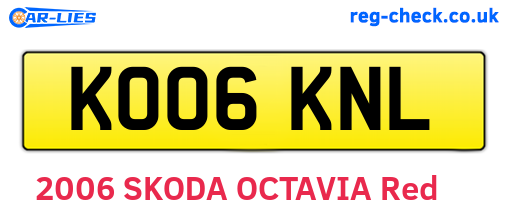 KO06KNL are the vehicle registration plates.