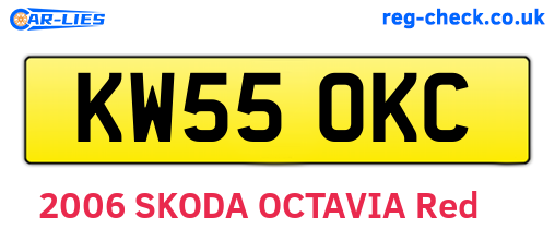 KW55OKC are the vehicle registration plates.