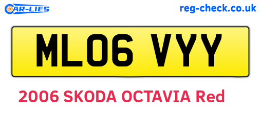 ML06VYY are the vehicle registration plates.