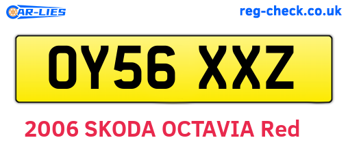 OY56XXZ are the vehicle registration plates.