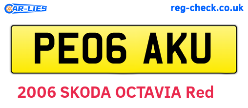PE06AKU are the vehicle registration plates.