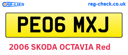 PE06MXJ are the vehicle registration plates.